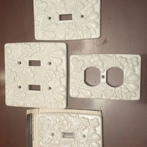 4 New Style Fruit wallplates made in Taiwan smooth porcelain like surface